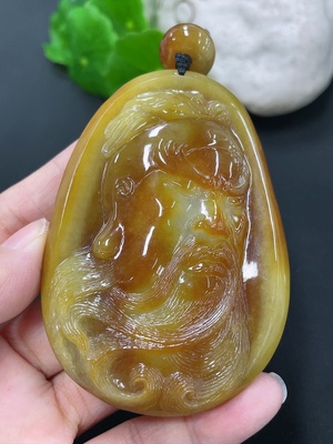 F41934922 翡翠挂件 关公 货品总重约102.9g