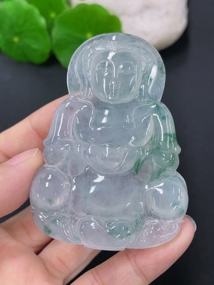 F41934426 翡翠挂件观音 货品总约重31.9g