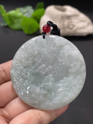 F33875879 Jadeite Landscape Pendant Total Weight Approx.42.97g