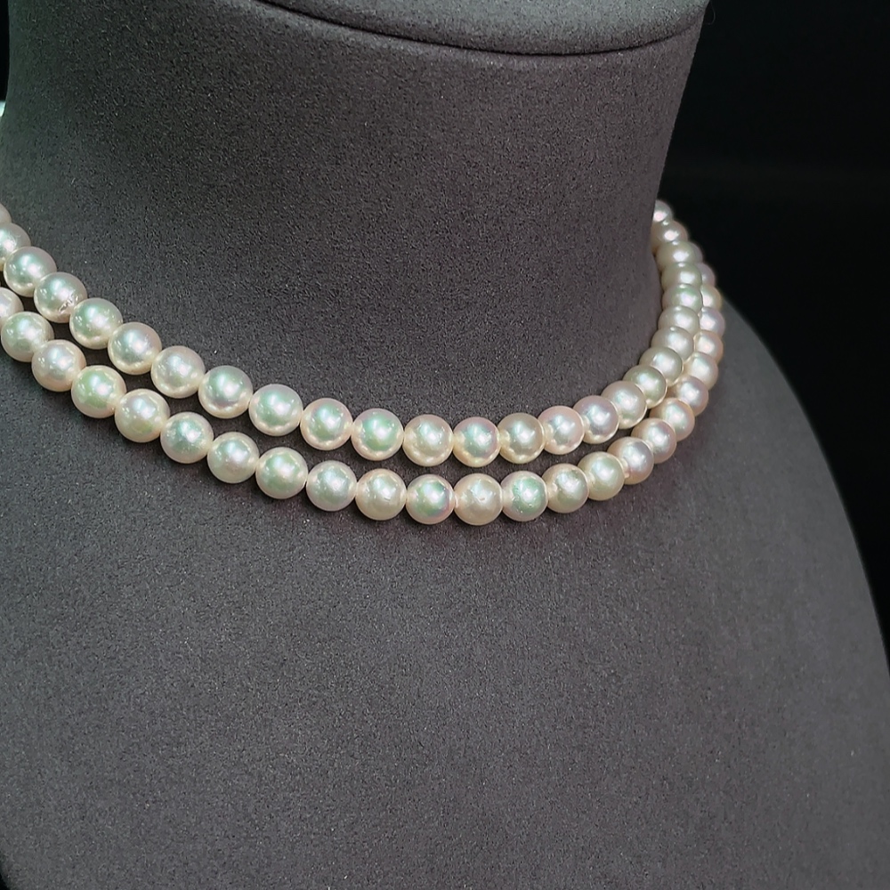 C34007629 Seawater pearl strand Non-gold Color origin undetermined Total weight approx. 50.85g Size 4.1-6.5mm