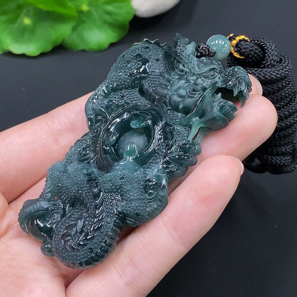 F28242368 Jadeite Dragon Soaring Worldwide Pendant