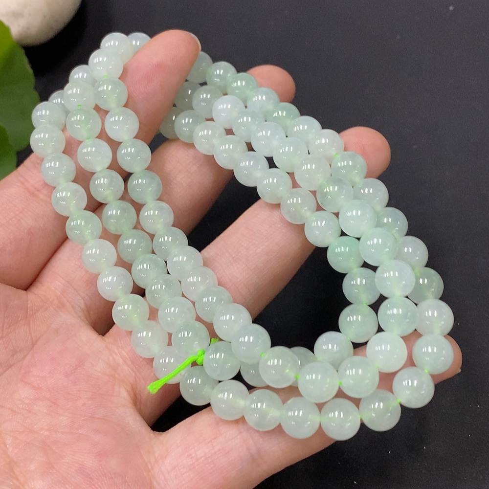 F28290720 Jadeite Bead Necklace Total Weight Approx. 55.22g Size About 7.1mm