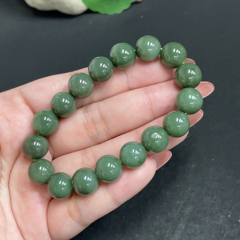 H34010766 Hetian Jade Bracelet Approx. 11.1mm Total Weight Approx. 39.4g