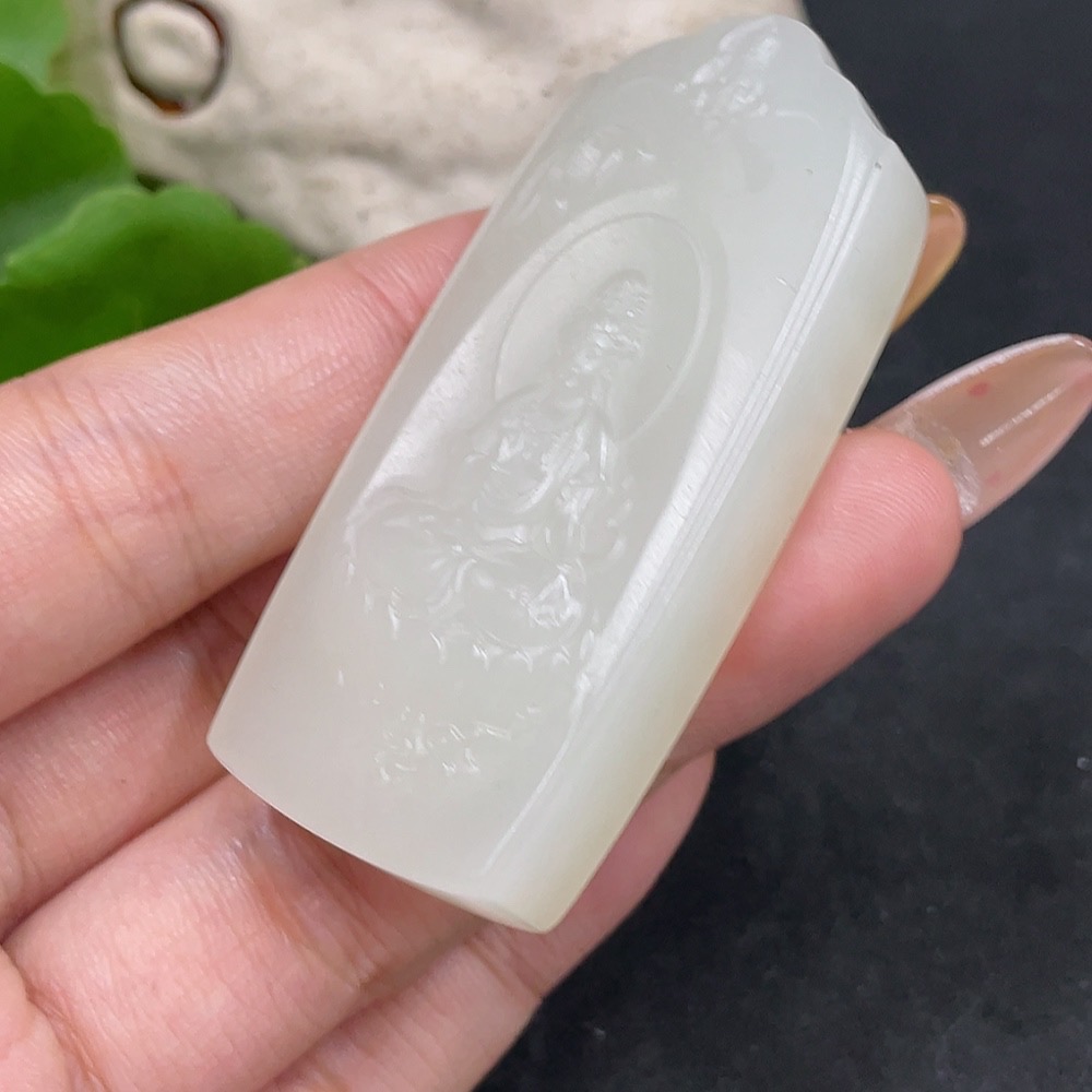 H32705717 Hetian Jade Pendant Guanyin Total Weight Approx. 37.4g