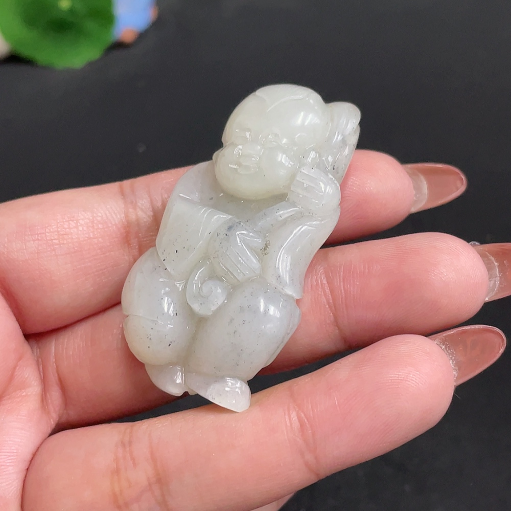 H34055024 Hetian Jade Pendant Child Total Weight About 30g