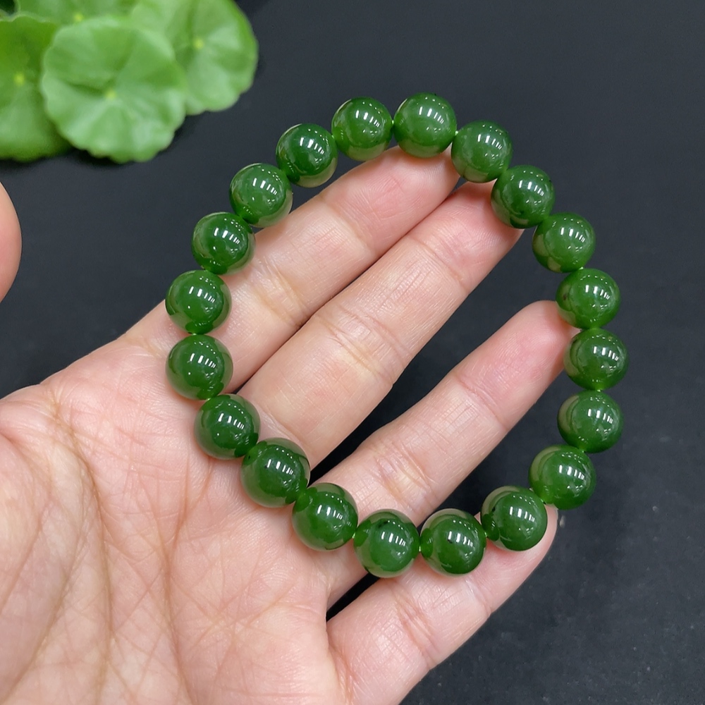 H35102727 Hetian Jade Bracelet, Approx. 9.7mm, Total Weight Approx. 27.7g