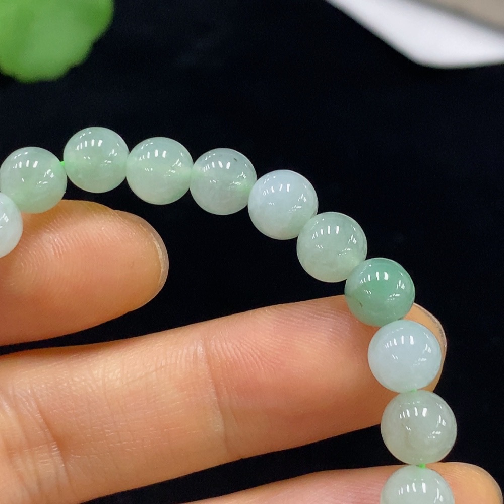 F35094896 Jadeite Bead Bracelet Approx. 6.8mm Total Weight About 15.45g