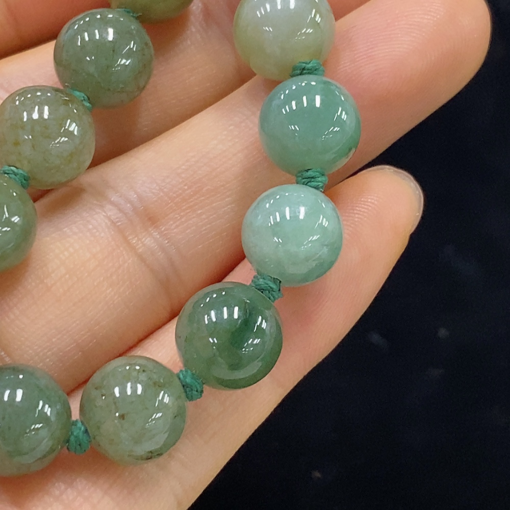 F34973343 Jadeite Bracelet Approx. 9.8mm Total Weight Approx. 23.45g Yellow Part Color Origin Undetermined