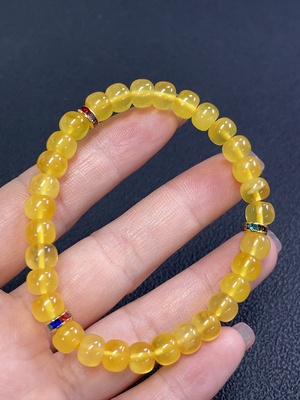 C27098492 Amber Beeswax Bracelet Total Weight Approx. 6.13g Size 6.9mm Non-Gold