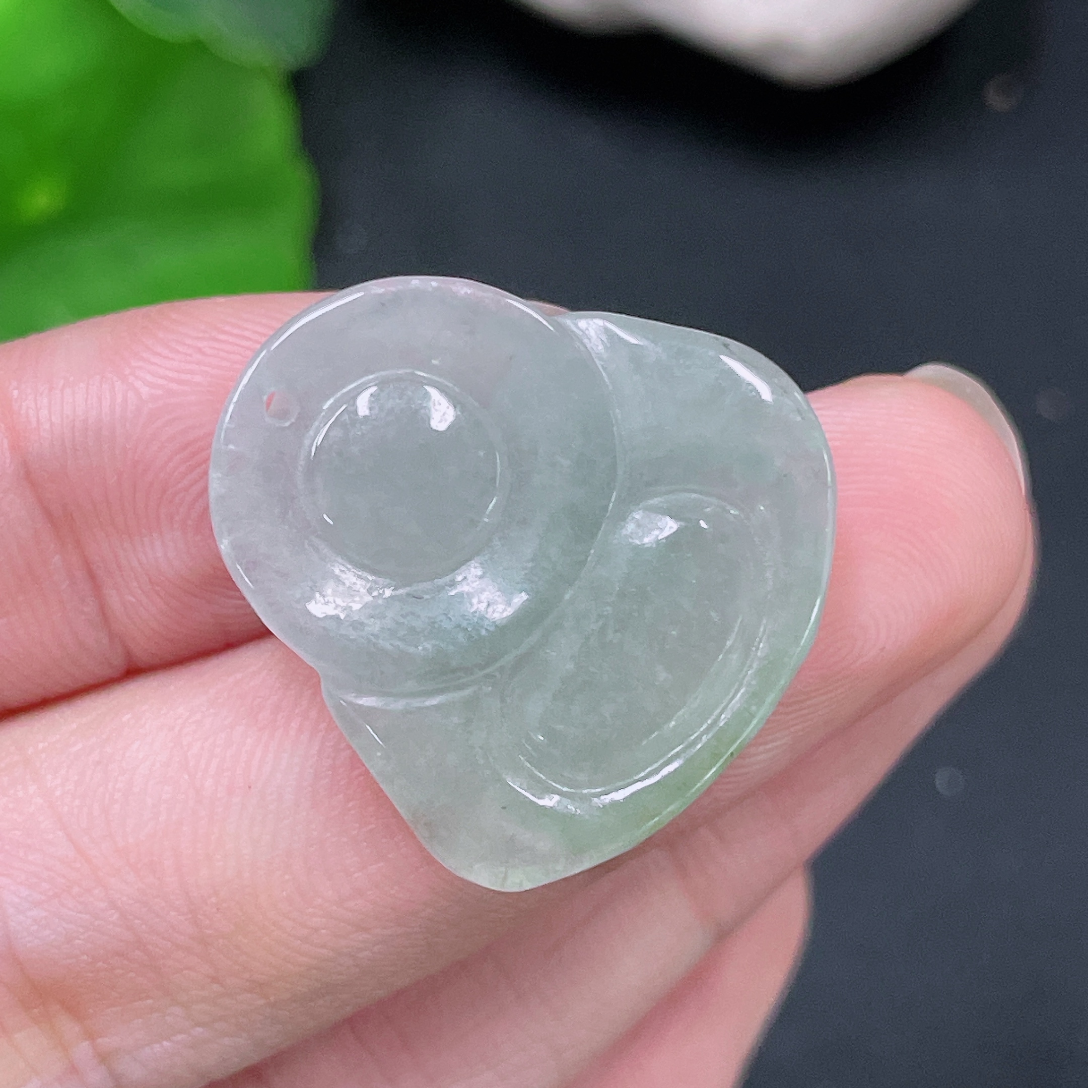 F33893043 Jadeite Buddha Pendant Total Weight Approx. 4.7g