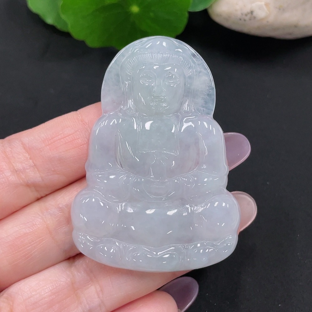 F34966961 Jadeite Guanyin Pendant Total Weight Approx. 19.4g