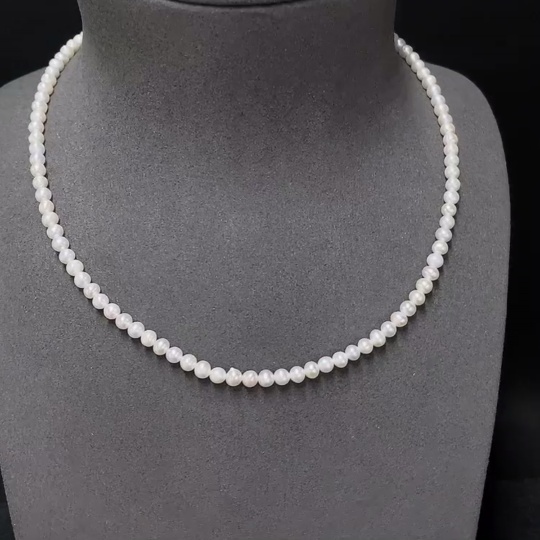 C33923073 Pearl Bead Necklace Non-Gold Total Weight Approx.11.92g Size About 4.3mm