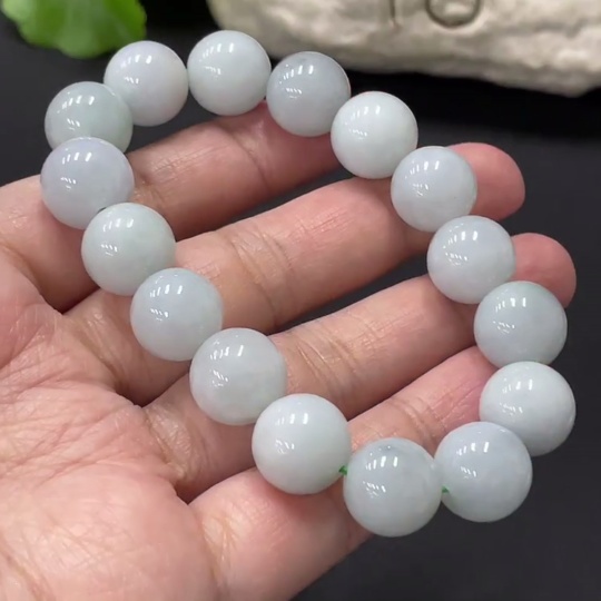 F34999753 Jadeite Bead Bracelet Approx. 12.3mm Total Weight Approx. 50.5g