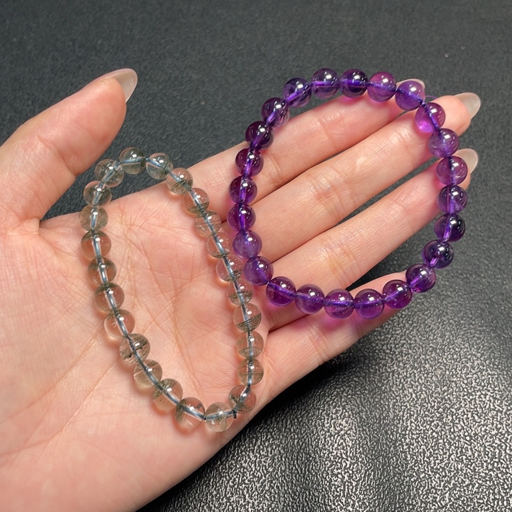 C34952443 Crystal Bracelet with Visible Organic Matter, Total Weight Approx. 29.01g, Sell as a Lot