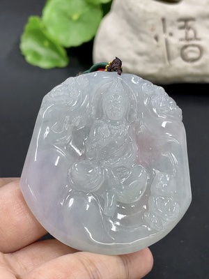 F42972963 翡翠观音牌挂件 货品总重约40.2g