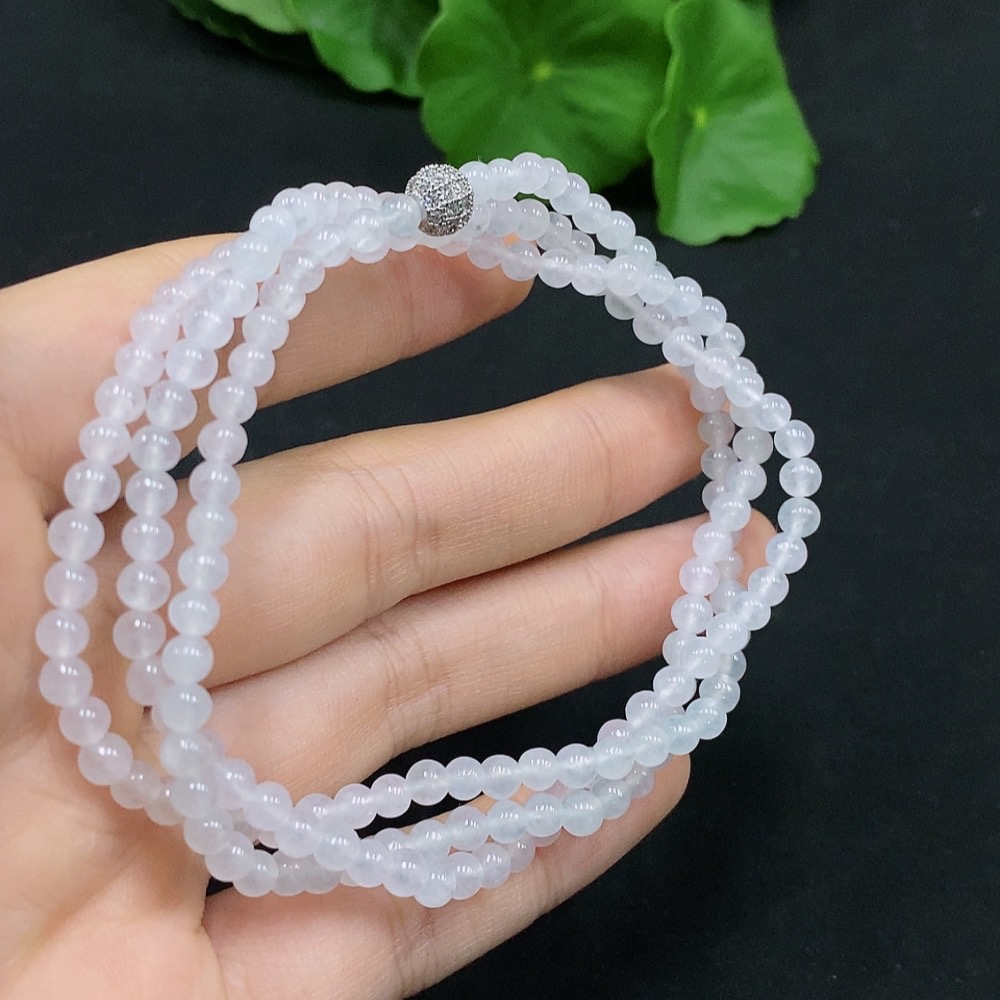 F29347676 Jadeite Bead Necklace Approx. 3.8mm Total Weight About 16.94g Non-Gold Setting