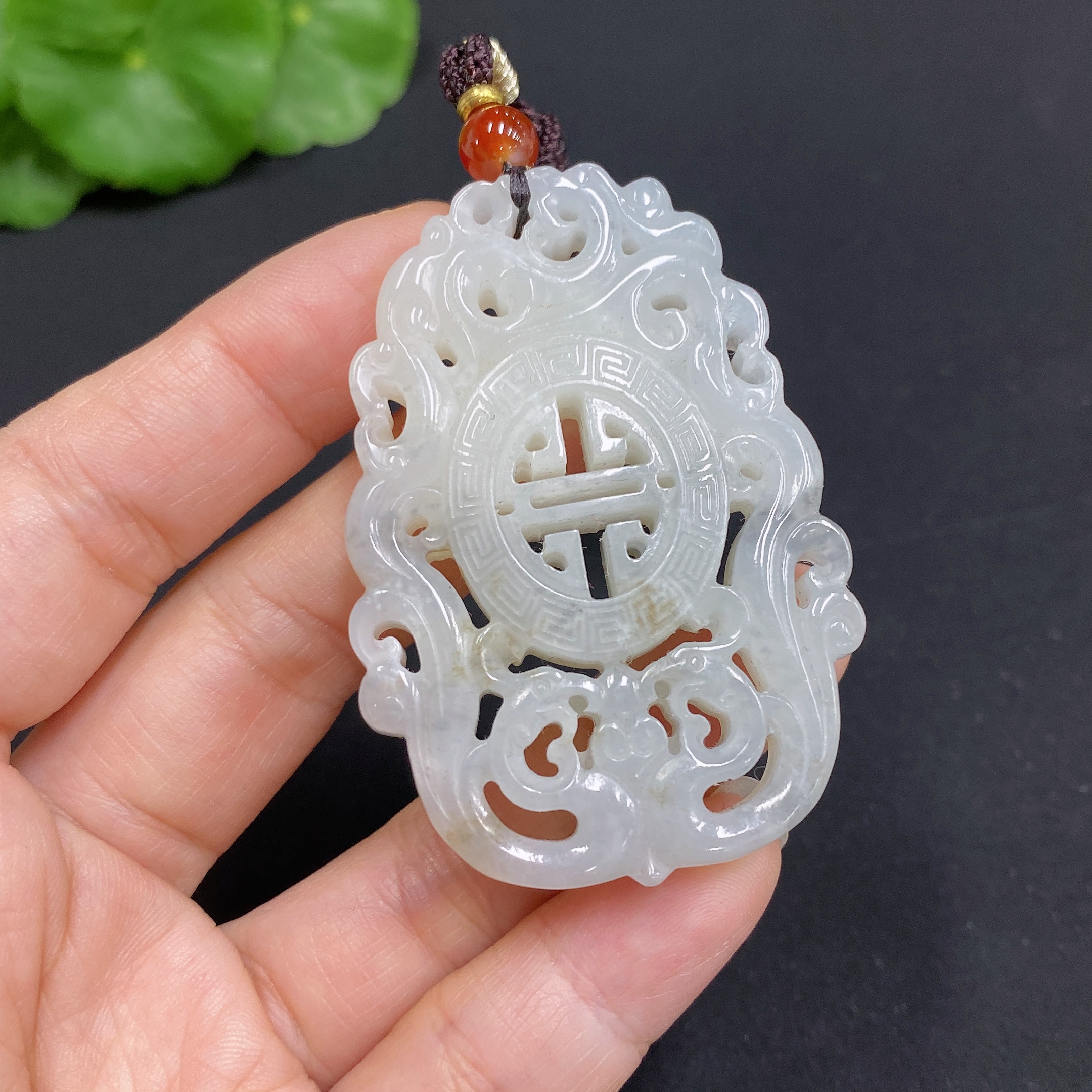 H34985297 Hetian Jade Pendant Antique Plaque Total Weight (incl. string) 32.8g