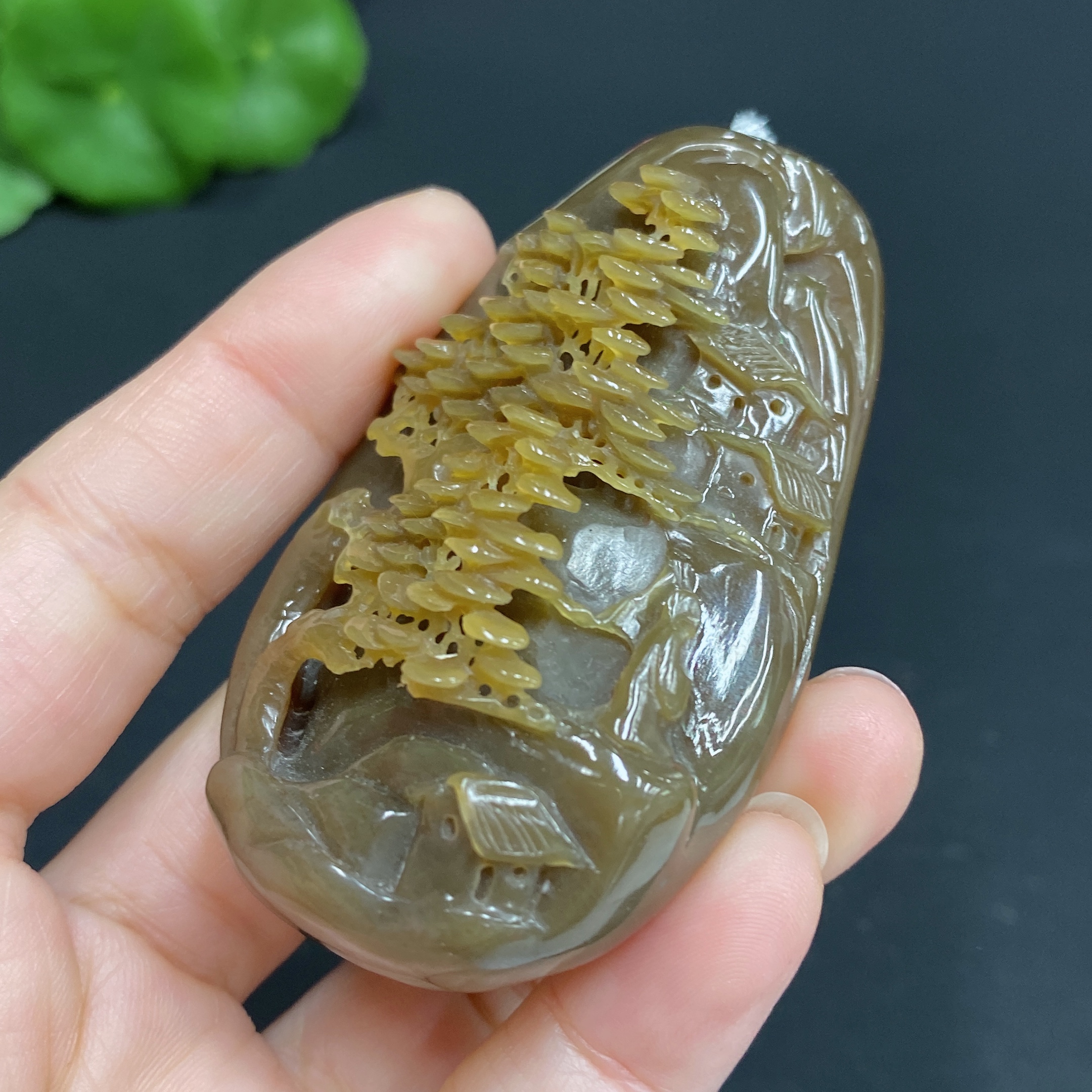 H27061327 Hetian Jade Pendant Landscape Total Weight Approx. 70.2g