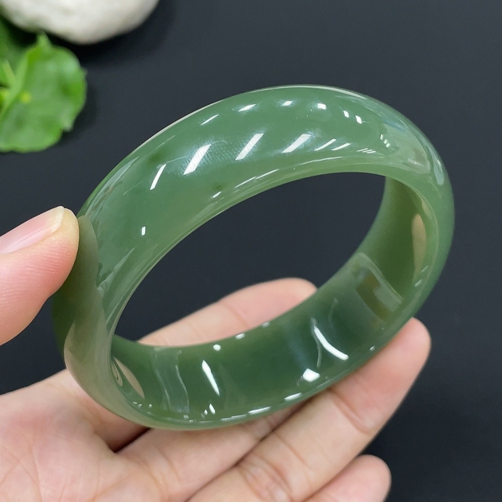 H26998125 Hetian Jade Round Bracelet Size 58.3 Total Weight Approx. 69.2g