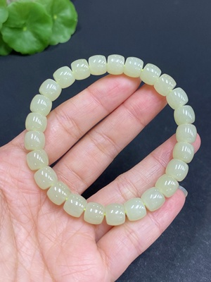 H33902464 Hetian Jade Bracelet Approx.7.8mm Total Weight Approx.21.9g