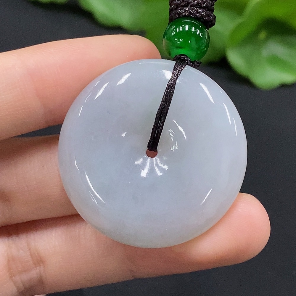 F35091002 Jadeite Safety Buckle Pendant with Non-A Grade Beads, Total Weight Approx. 18.96g