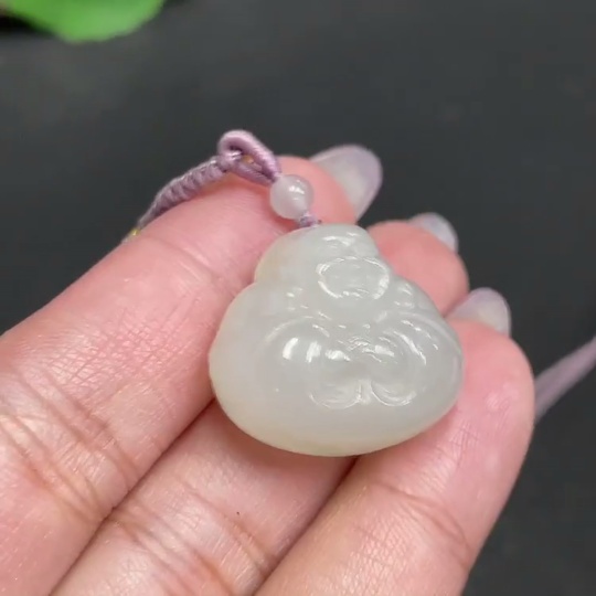 H33881089 Hetian Jade Pendant, Buddha, Total Weight: approx. 11g [with rope]
