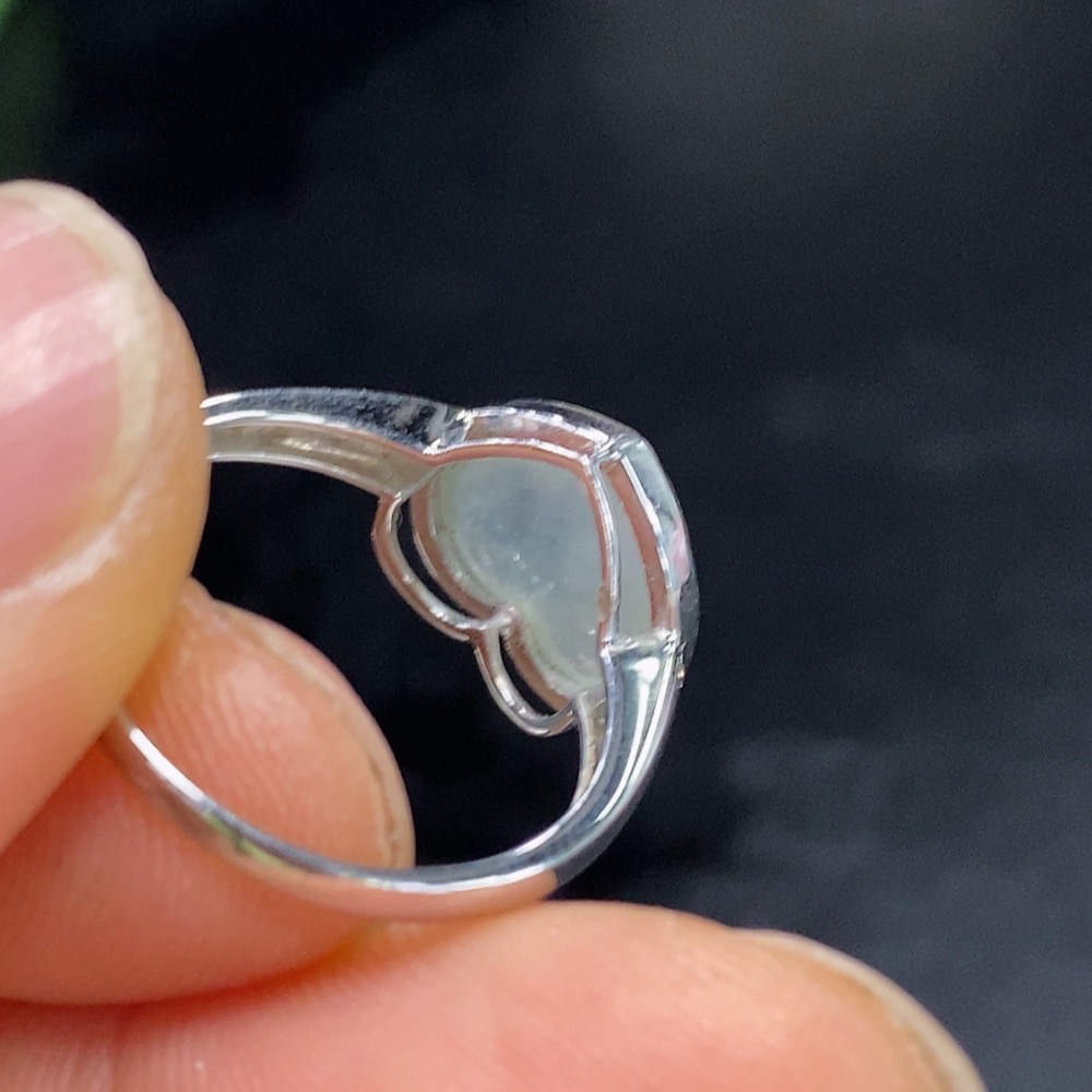 F27067568 Jadeite Inlaid Ring 18k Gold Size 14 Total Weight Approx. 2.7g