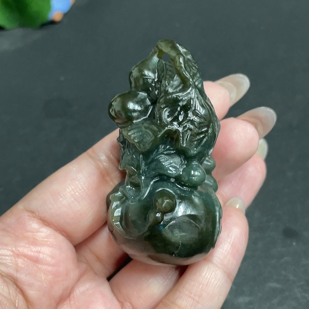 H30503143 Hetian Jade Pendant Gourd Total Weight About 84g