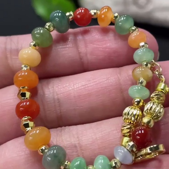 F35171466 Jadeite Bracelet Max. 7mm Approx. Total Weight 8.92g Non-Gold