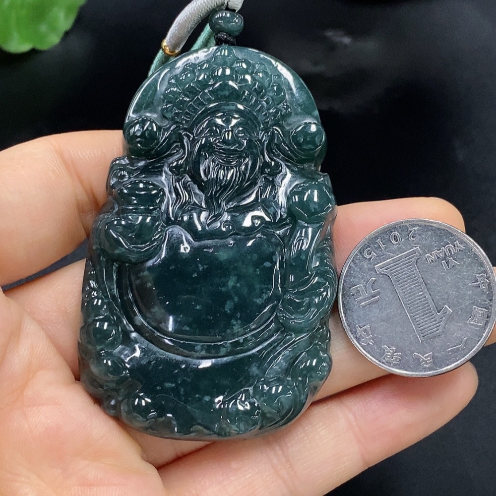 F28205074 JadeitePendant Total Weight Approx. 48.43g God of Wealth