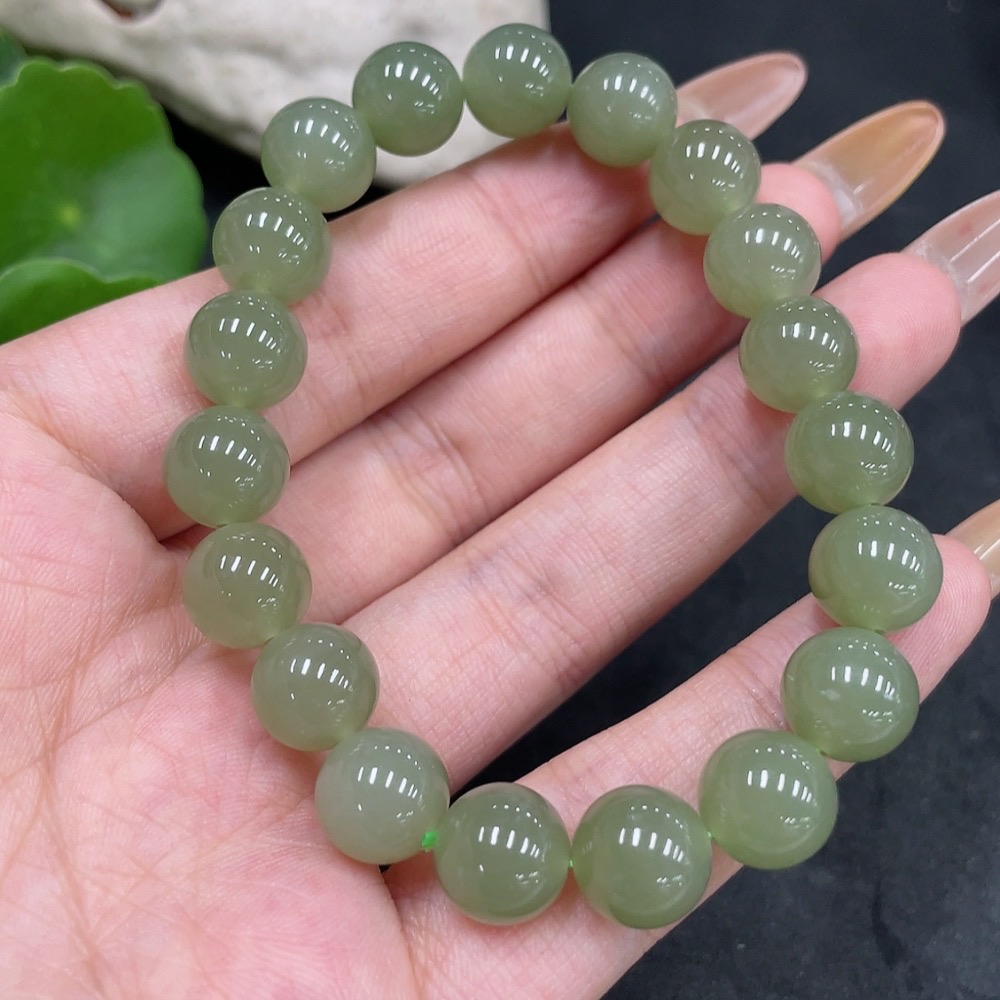 H32776930 Hetian Jade Bracelet, Approx. 9.9mm, Total Weight Approx. 29.6g