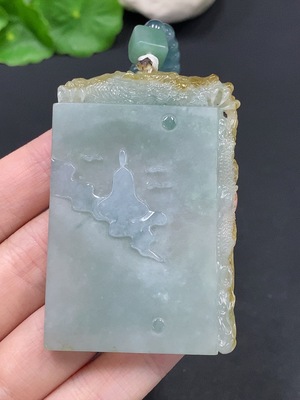 F28218801 Jadeite Enlightenment Pendant Total weight about 90g (including rope weight) Color origin undetermined