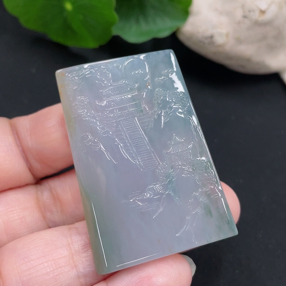 F31627283 Jadeite landscape pendant with total weight about 20.9g