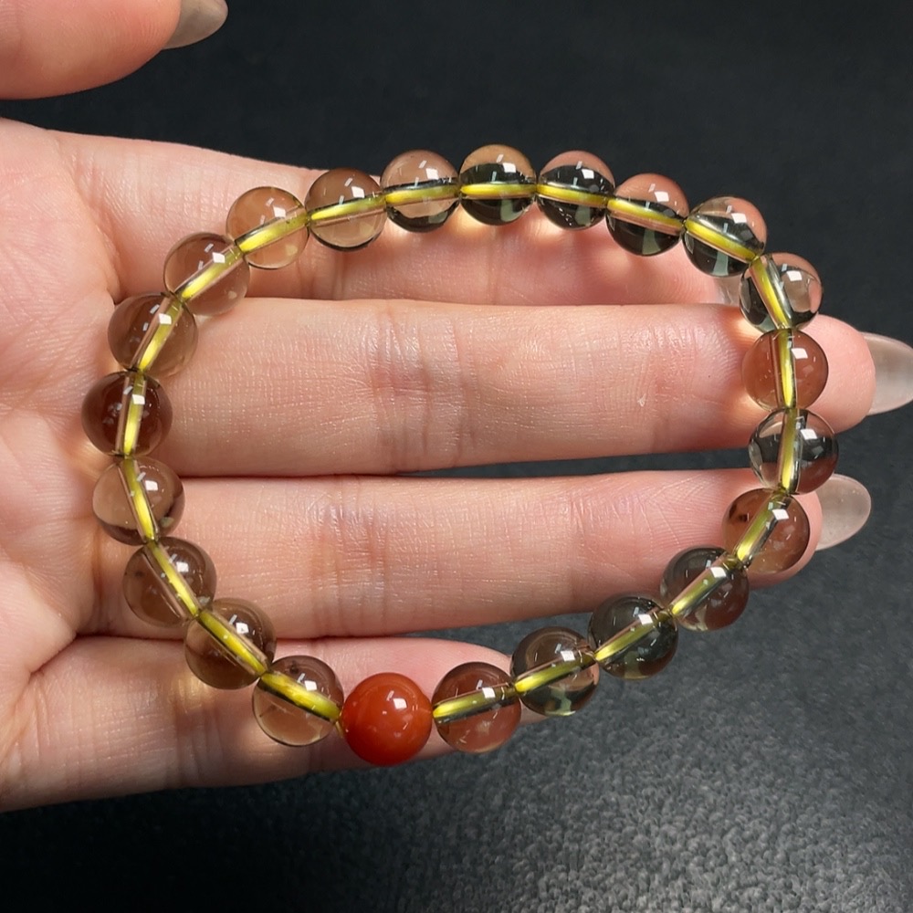 C31576930 Crystal Bracelet, Approx. 8mm Beads, Total Weight Approx. 16.36g, Non-Natural Accent Stones Considered