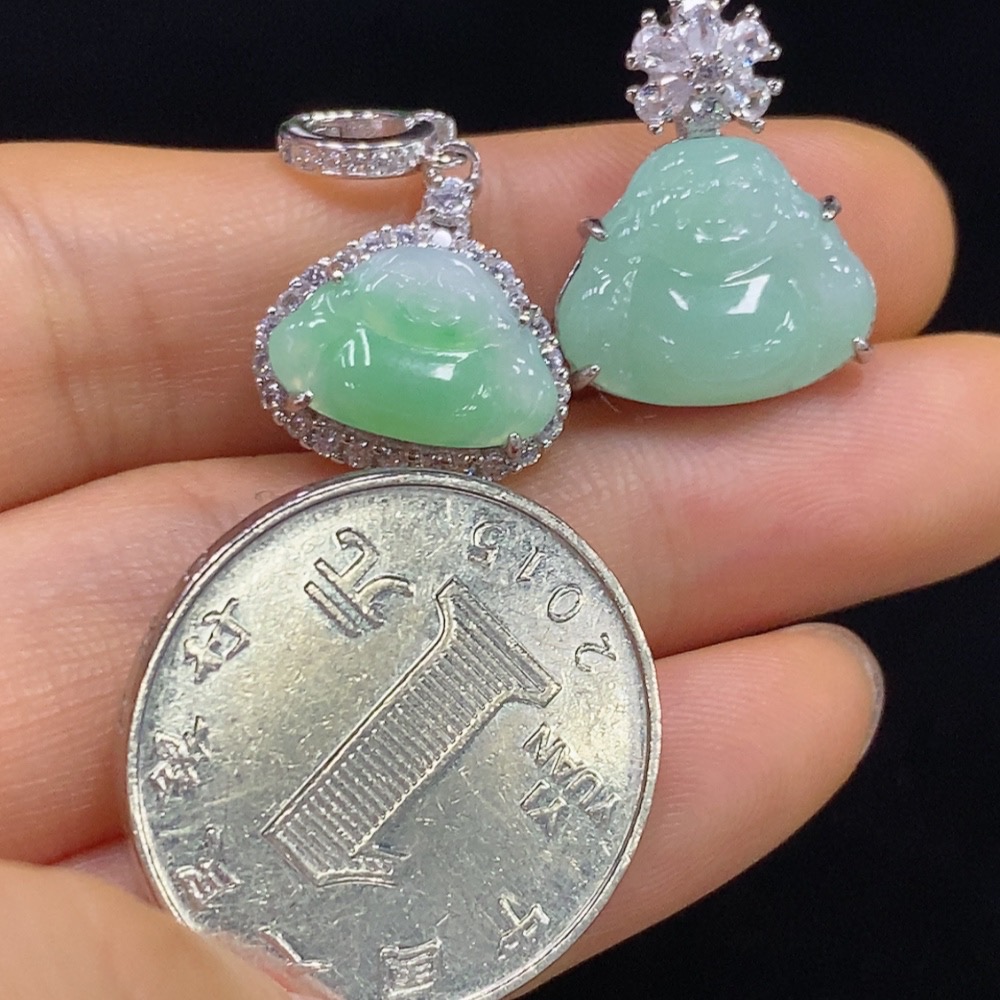 F35095143 Jadeite Buddha Inlaid Pendant Non-Gold