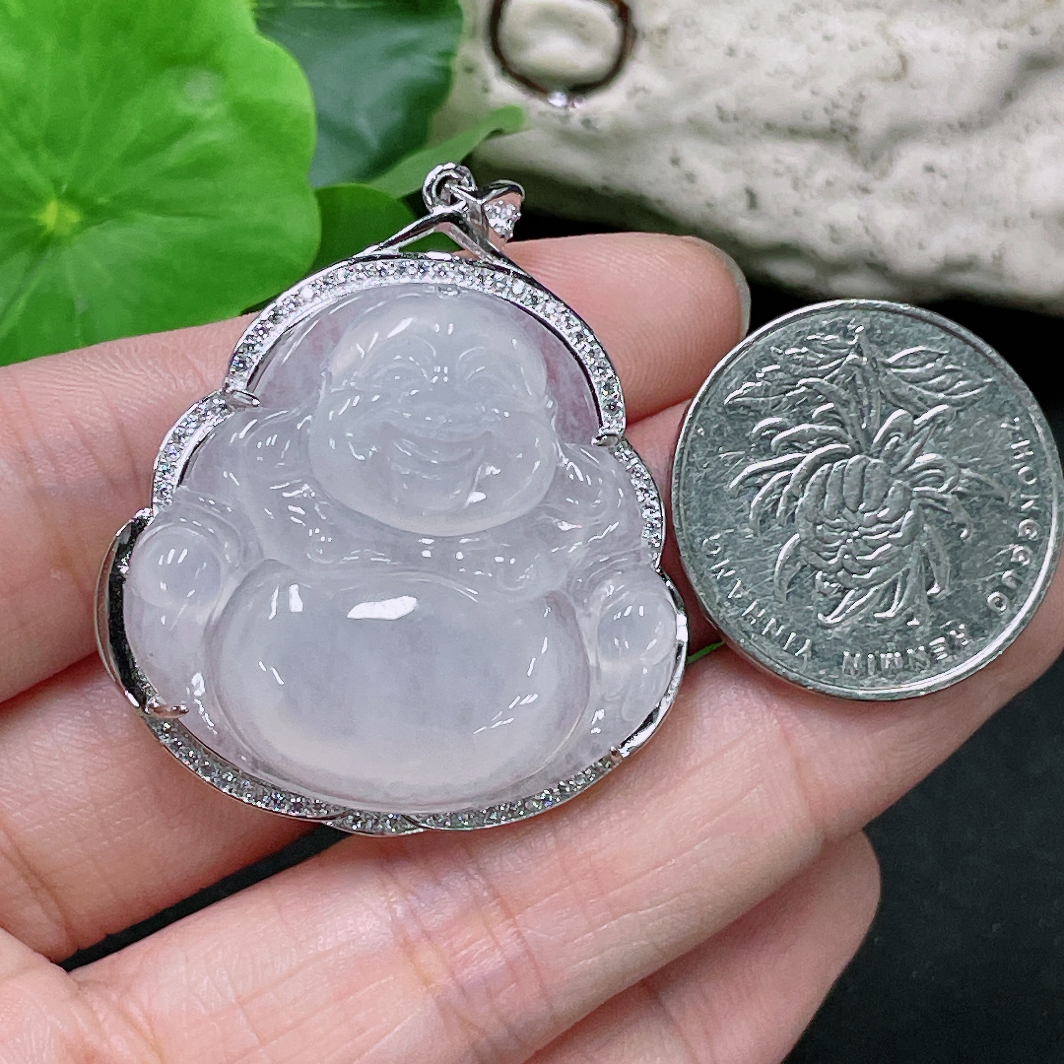 F33920240 Jadeite Buddha Pendant Inlaid Without Gold Total Weight About 12.4g