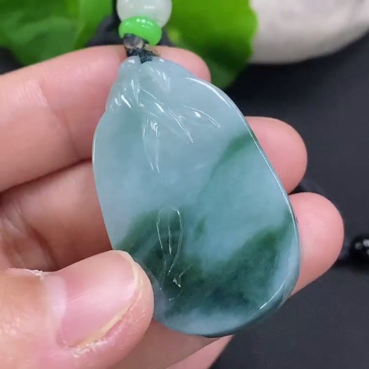 F27136877 Jadeite Bamboo Pendant Total Weight with Rope Approx. 23.2g (Beads Non-A)