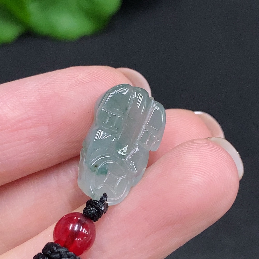 F34003234 Jadeite Pixiu Pendant Total Weight Approx. 4.4g (Including Rope Weight) Beads Not Jadeite