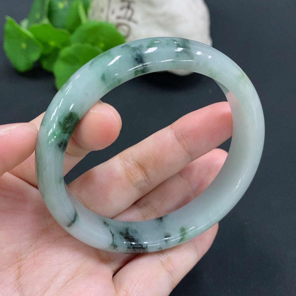 F31686234 Jadeite Round Bracelet Size 58.8 Total Weight Approx. 55.7g (Including Other Mineral Components)
