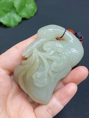 H28213488 Hetian Jade Handheld Piece Swan