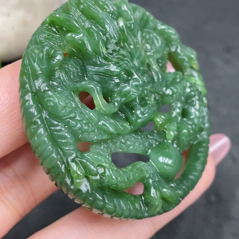 H33845940 Hetian Jade Pendant - Dragon Plaque, Total Weight Approx. 26.7g