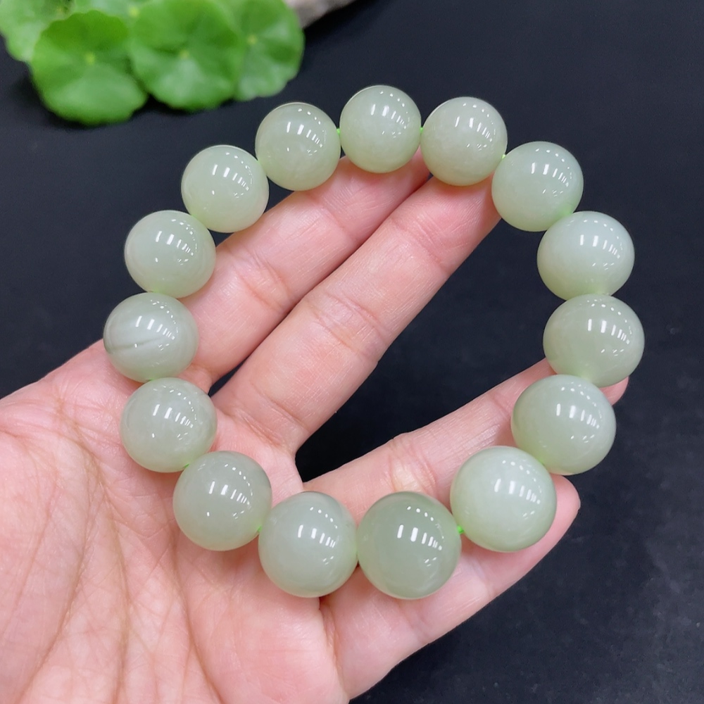 H35109838 Hetian Jade Bracelet, approx. 13.8mm, total weight approx. 62.8g
