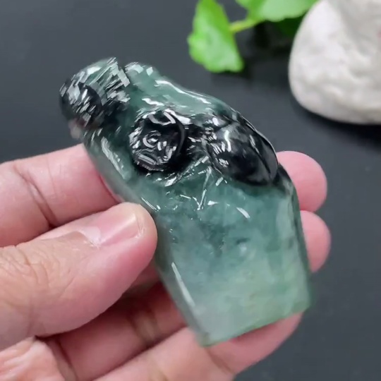 F35145668 Jadeite small ornament total weight about 61.17g containing other mineral components