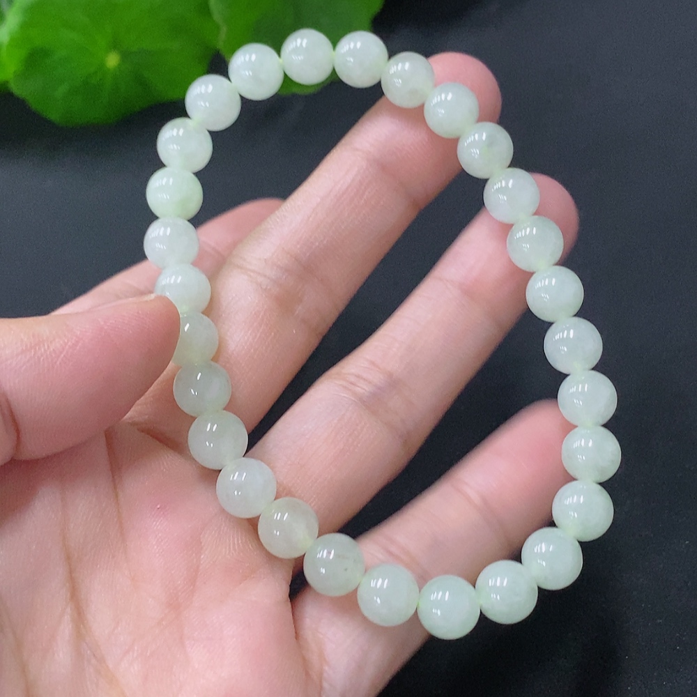 F31613497 Jadeite Bracelet Approx. 7mm Beads Total Weight Approx. 15.93g