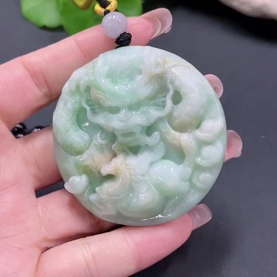 F20214369 Jadeite Dragon Pendant Total Weight 70.322g