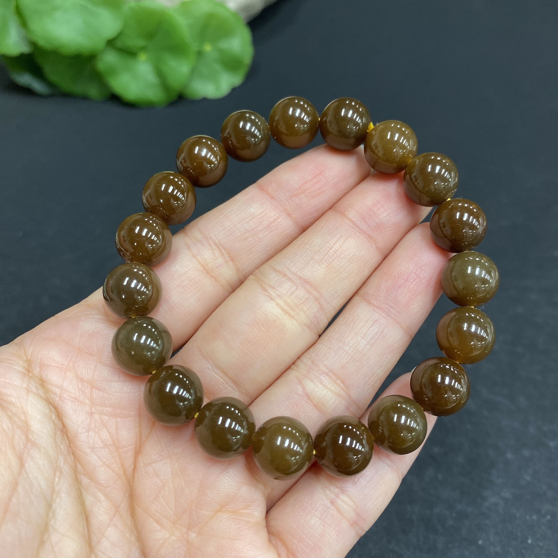 H33902730 Hetian Jade Bracelet Approx. 9.5mm Total Weight Approx. 26.8g