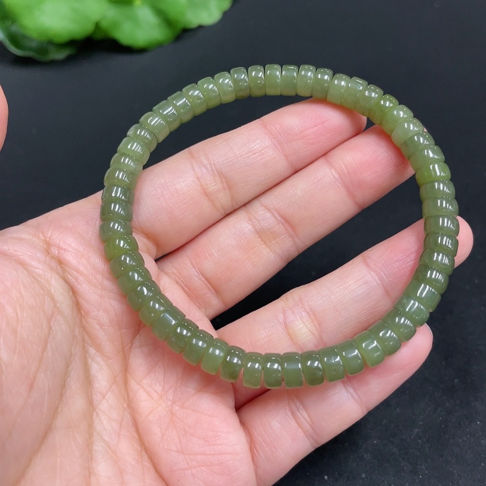 H34051883 Hetian Jade Bracelet, Approx. 6.2mm, Total Weight Approx. 15.5g