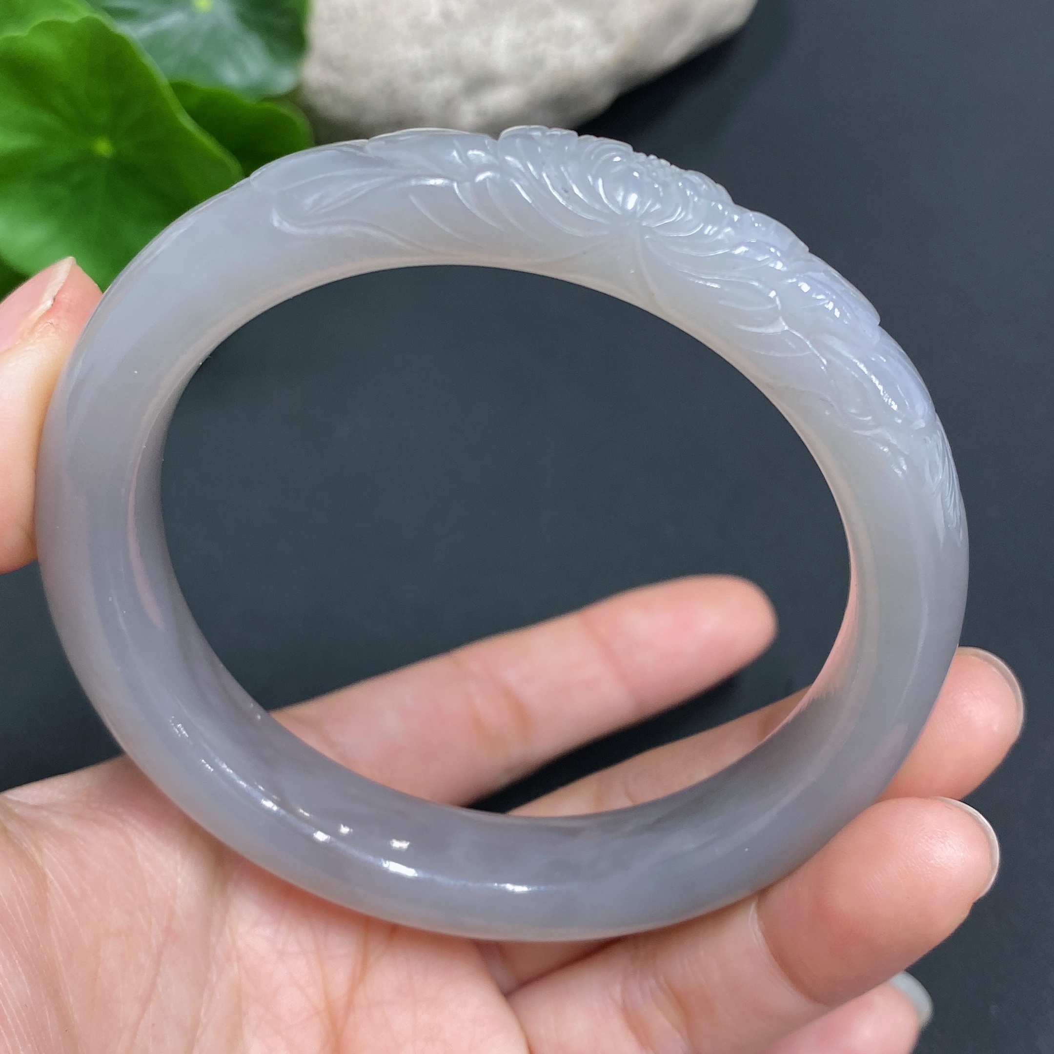 H13477976 Hetian Jade Carved Bracelet  Size 56.8  Total Weight Approx. 51.4g