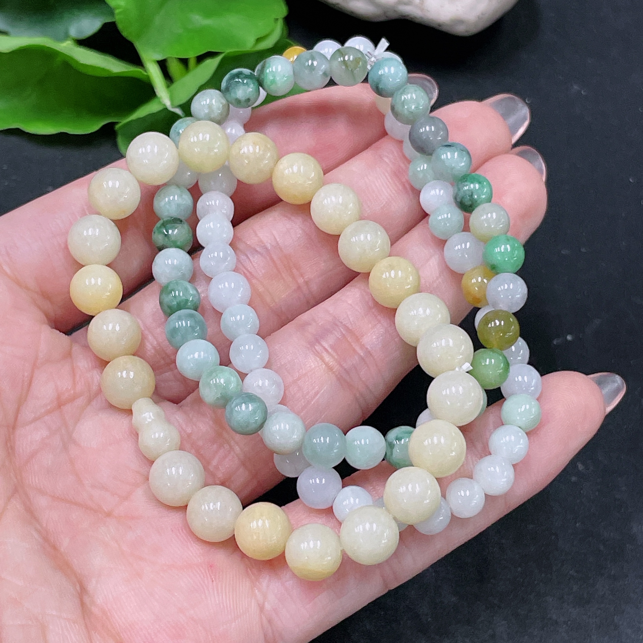 F34020716 Jadeite Bracelet Sell as a Lot Yellow Color Origin Undetermined