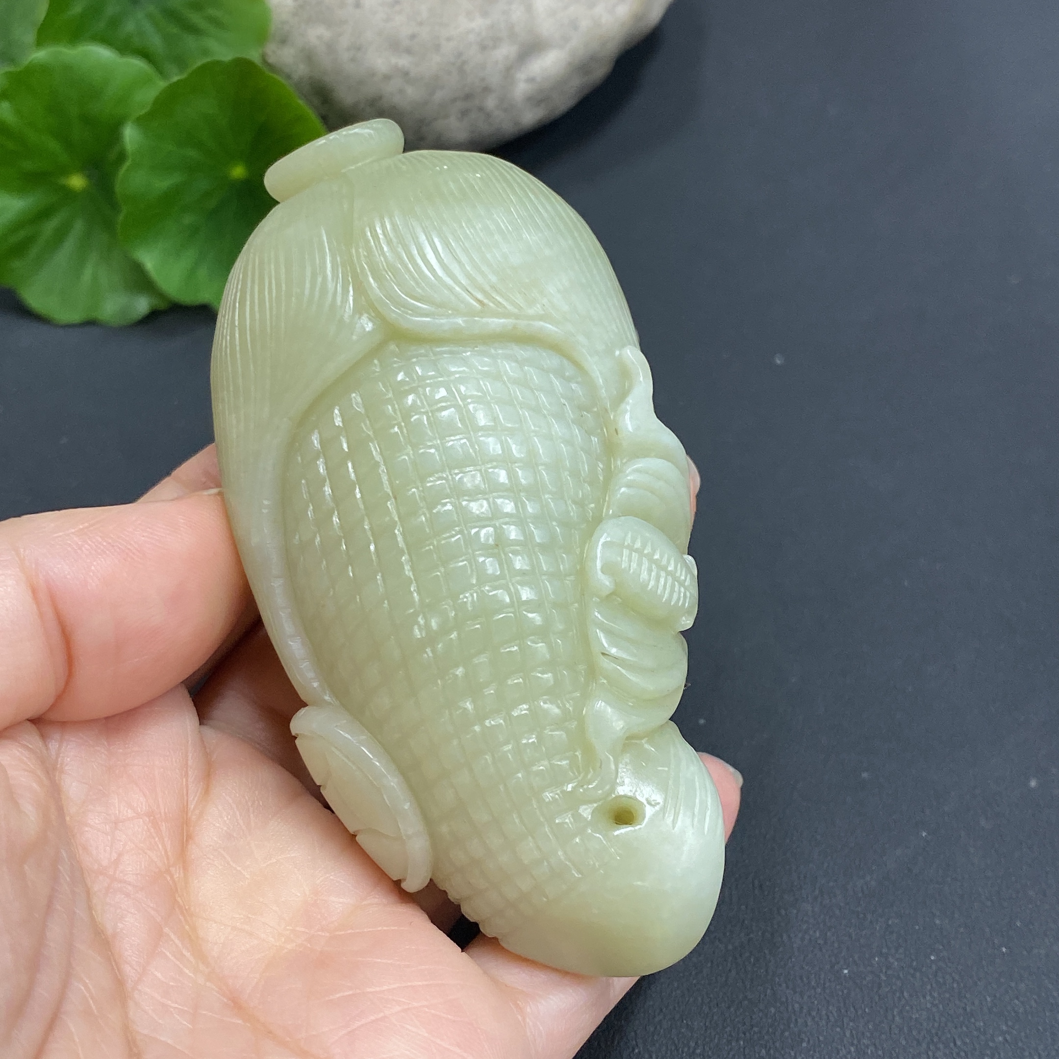 H17911026 Hetian Jade Handheld Piece, Many Children Many Blessings, Total Weight Approx. 150.5g